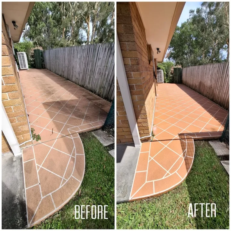 backyard pressure cleaned nice and glowing
